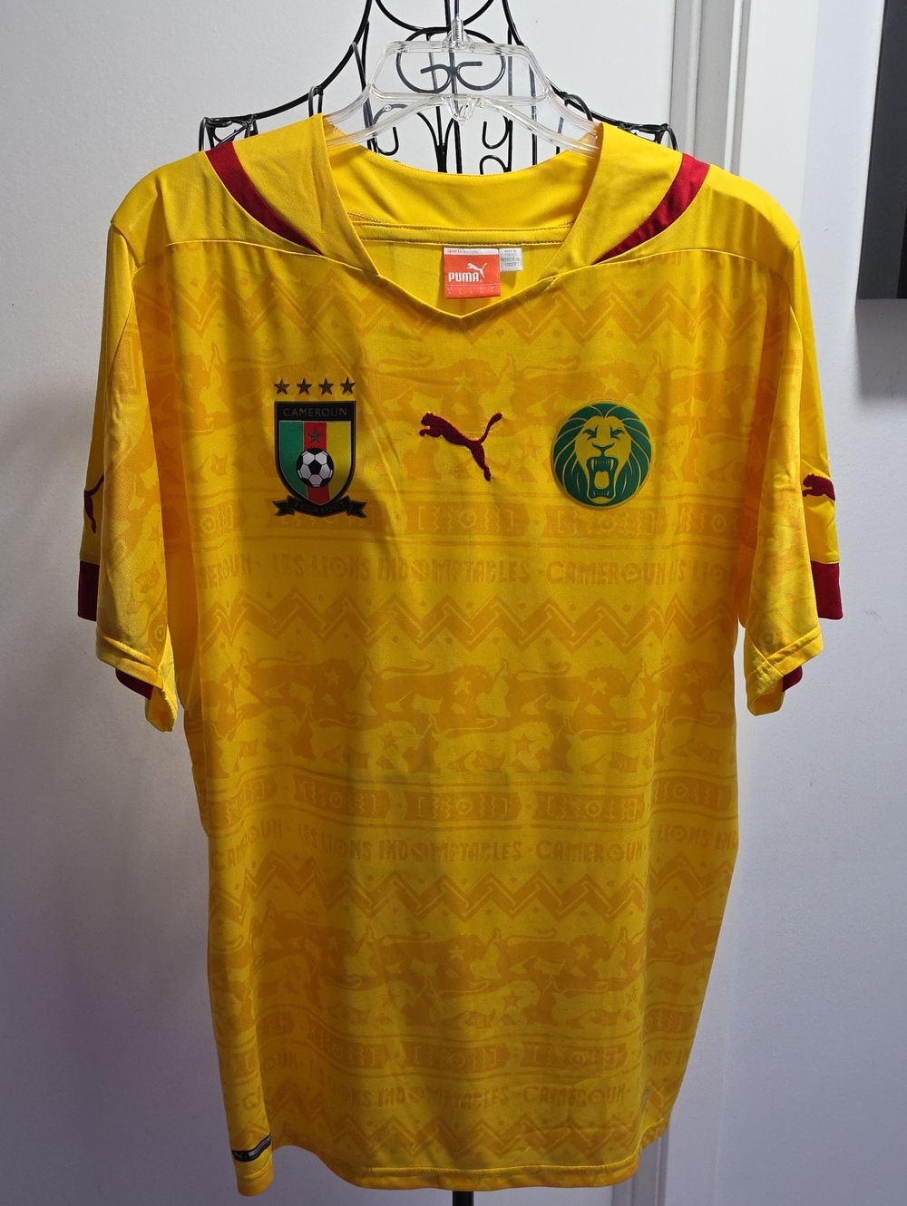 Puma Yellow and Maroon Cameroon Football Jersey